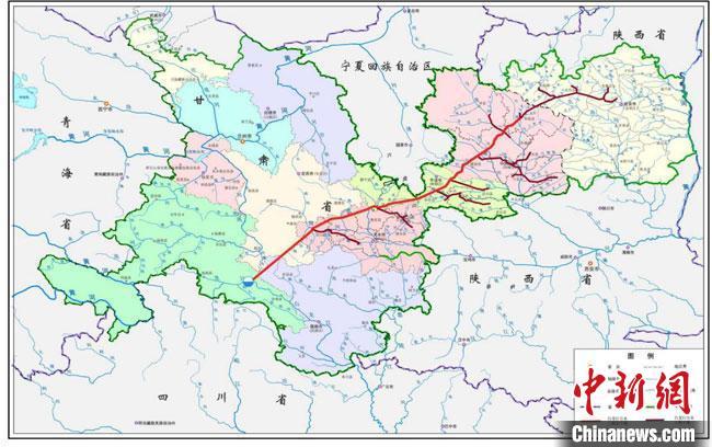 圖為白龍江引水工程規(guī)劃管網(wǎng)圖。　甘肅省水利廳供圖