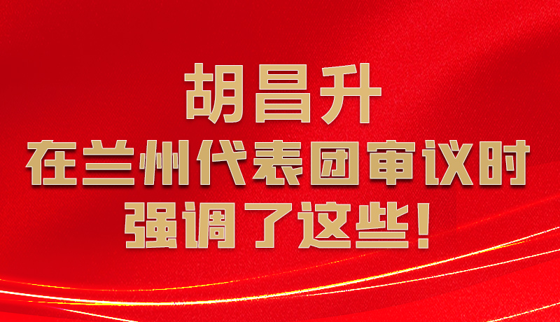 圖解|胡昌升在蘭州代表團(tuán)審議時強(qiáng)調(diào)了這些！