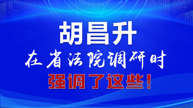 圖解|胡昌升在省法院調(diào)研時(shí)強(qiáng)調(diào)了這些！